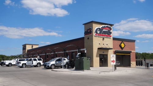 Rear View of Topeka, Kansas Club Car Wash