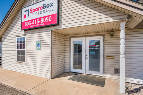 SpareBox Storage Rental Center exterior in Amarillo, TX