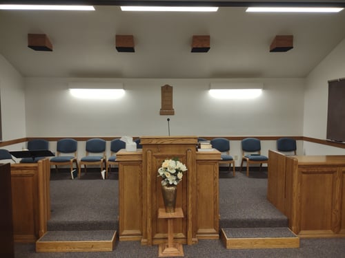 Photo of The Church of Jesus Christ of Latter-day Saints in Lamar, Missouri chapel.