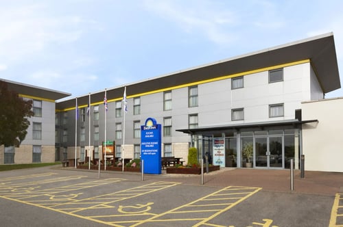 Leicester outside view with parking