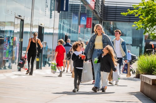 A family enjoy shopping at Teesside Park.