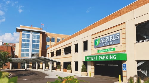 exterior photo of entrance A to Aspirus St. Luke's Hospital