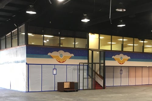 A containment area is setup at a commercial property in Myrtle Beach.