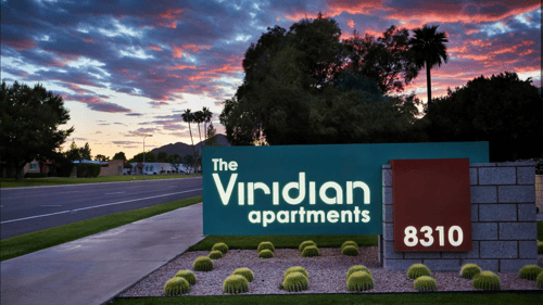 Property Entrance at The Viridian Apartments, Scottsdale