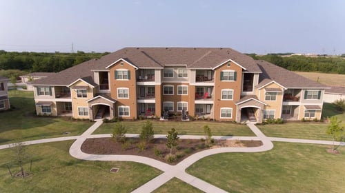 Aerial view of the apartment building at Cypress Creek at Parker Blvd, TX