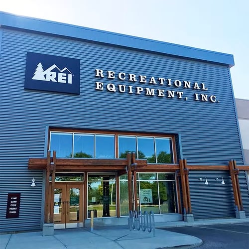 The front of an REI store in Columbus, Ohio