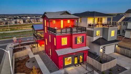 Exterior of new construction homes in Denver, CO at Sterling Ranch Apex Collection.