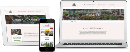 Petitti Garden Center site from Bloom Garden Center Marketing across multiple device screens
