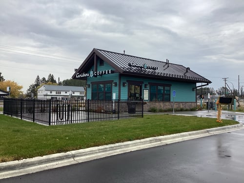 Storefront of the Caribou Coffee at 5112 Miller Trunk Hwy in Hermantown
