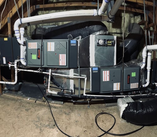 Two furnace units installation