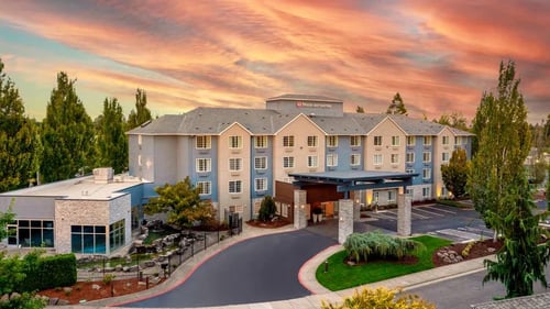 Hotel Exterior Primary Entrance During Sunset