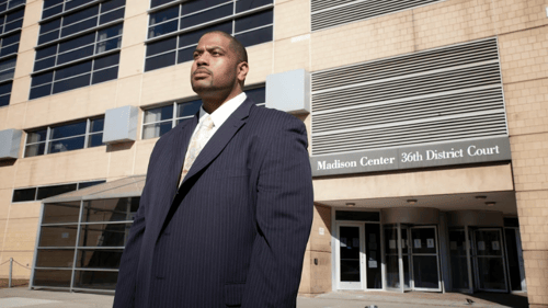 Kevin Bessant outside a courthouse