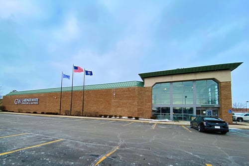 The storefront of Gardner White's Shelby Township location.