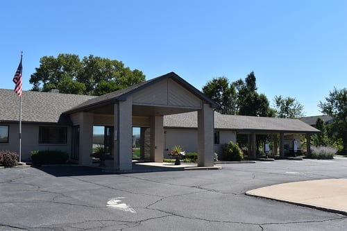 The outside view of the branch in Portage.