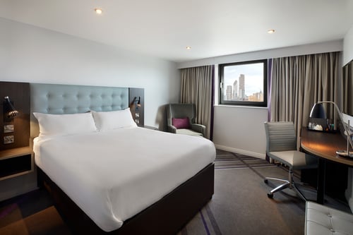 Premier Plus bedroom with double bed and desk