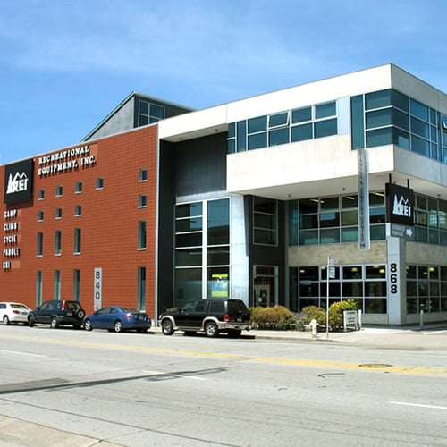 The front of the REI store in San Francisco, California