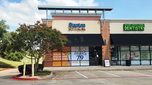 Storefront at Stanton Optical store Lewisville, TX 75067