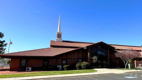 The Church of Jesus Christ of Latter-day Saints meetinghouse in Page, Arizona, where members gather for worship and service