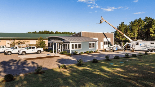 Premiere Contracting, Inc., Design / Build Firm headquarters in Powells Point, North Carolina, custom constructed metal building.