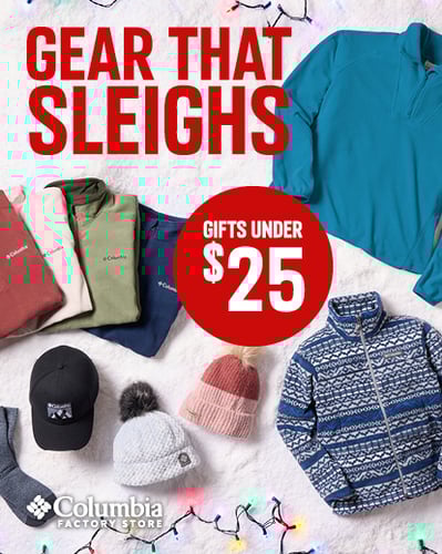 Winter gear with red text overlay.