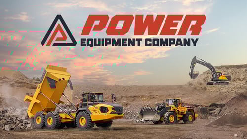 Power Equipment Company cover image featuring Volvo heavy equipment