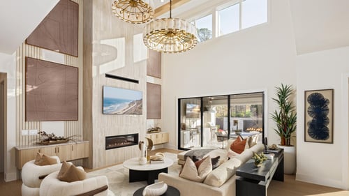 Bright great rooms feature large windows and an abundance of natural light