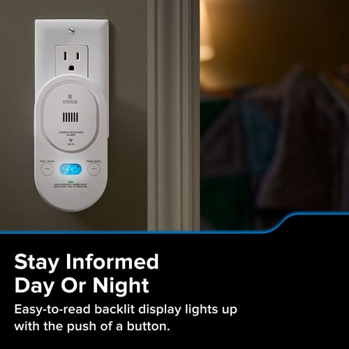 Stay Informed day or night. Easy to read backlit display lights up with the push of a button.