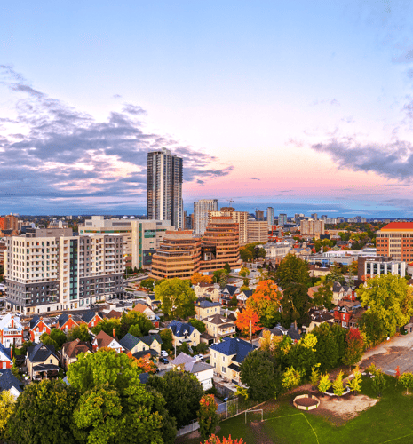 Ariel view of Waterloo, Ontario