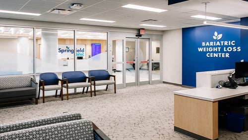 Interior shot of reception area of Springfield Clinic's Bariatric Weight Loss Center in Springfield, Illinois