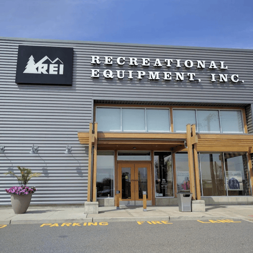 The front of the REI store in Paramus, New Jersey