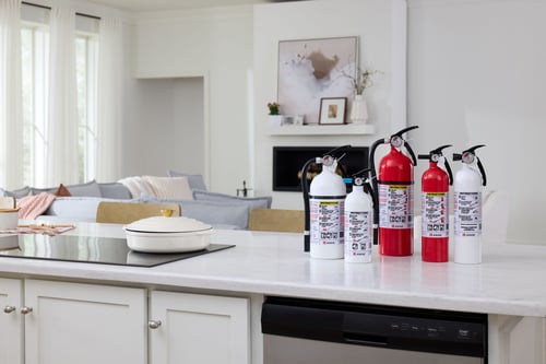 Several Kidde Fire Extinguishers for a home.