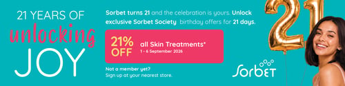 21 years of Sorbet with 21% OFF! ??