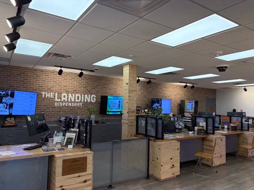 Photo of the budtender counters at The Landing Dispensary, in Huntington, West Virginia