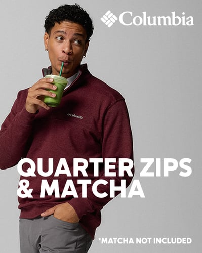 Man drinking matcha.