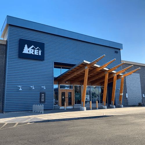 The front of the REI store in Flagstaff, Arizona
