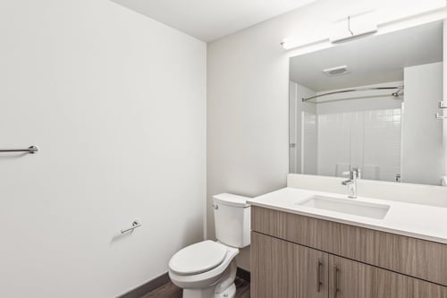 Apartment Bathroom at Madison Plaza Apartments in Kent, WA 98032