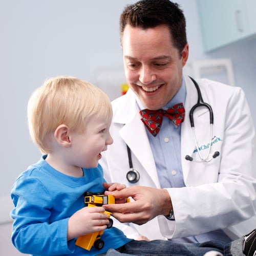 Dr. Deitchman with a patient at Cook Children's Pediatrics Hurst