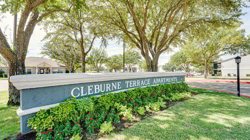 Property Signage at Cleburne Terrace Apartments, Cleburne, TX