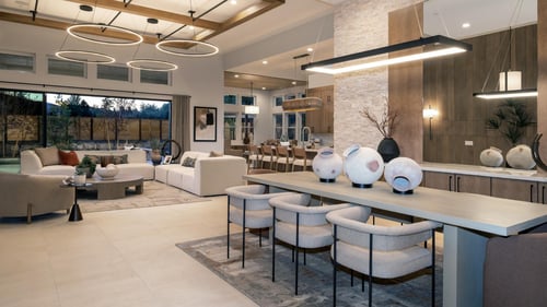 Stunning kitchens with luxury appliances, abundant counter and cabinet space, spacious islands, and generous pantries
