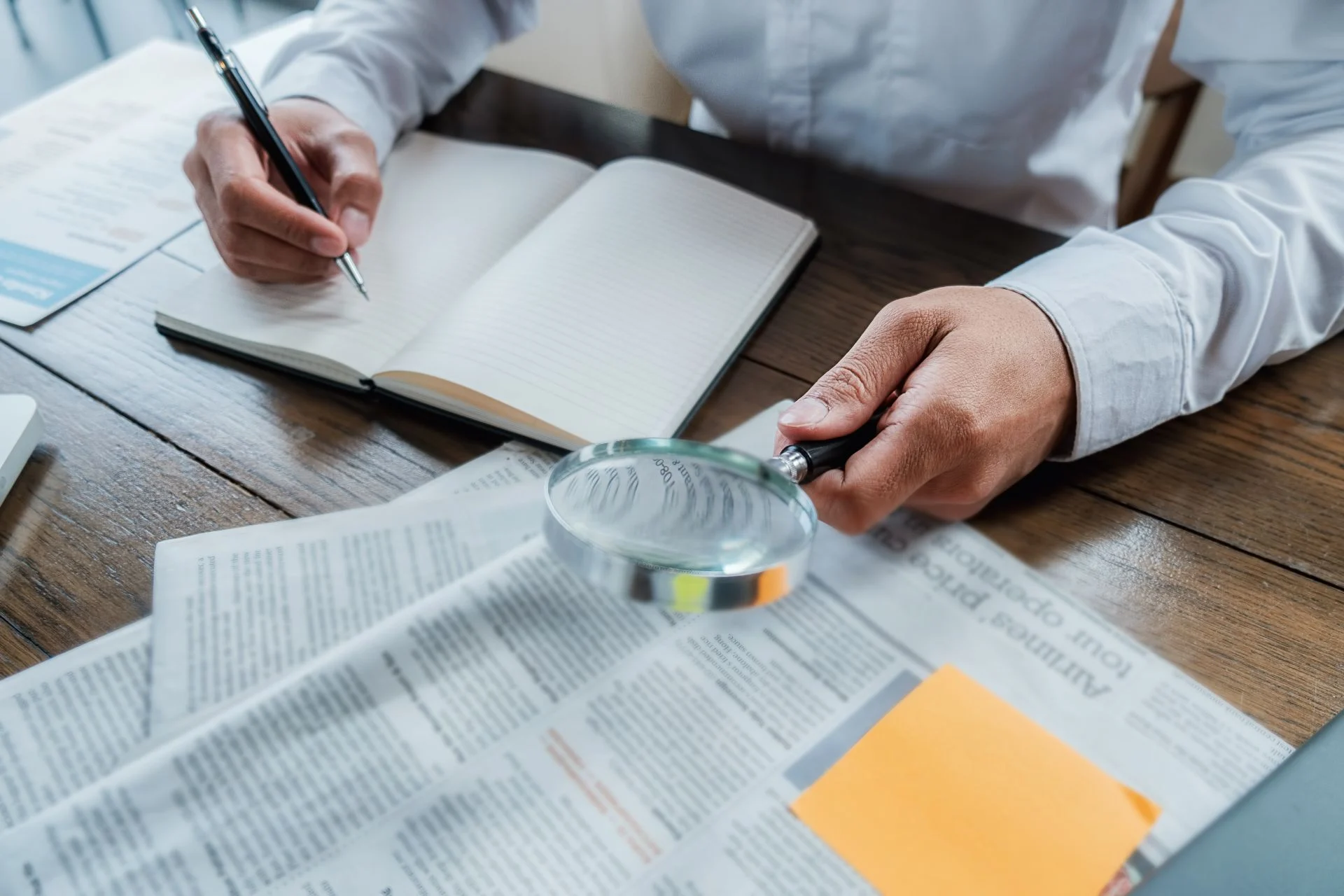 medical researcher reviewing data