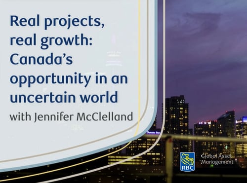 Event thumbnail against a night skyline reading: "Real projects, real growth: Canada’s opportunity in an uncertain world"