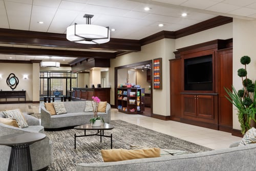 Track your Reagan National Airport flight status in our lobby.