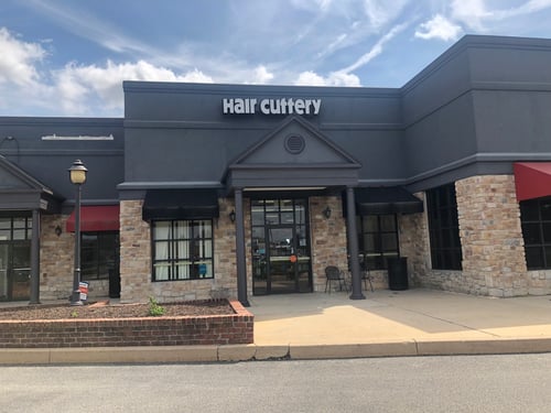 The front entrance of Hair Cuttery at Whiteland Towne Center.