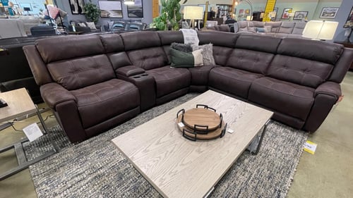 Albertville Slumberland Furniture leather reclining sectional