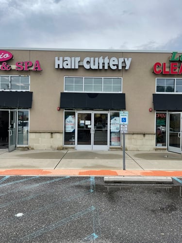 The front entrance of Hair Cuttery at Cross Keys Landing.