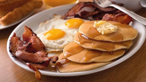 Pancake Breakfast at the Fulton Café located at Harrah's Las Vegas. Open 6 AM to 1 PM daily.