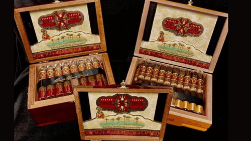 three boxes of cigars