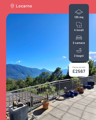 Locarno Monti appartamento 4,5 locali vista panoramica in vendita