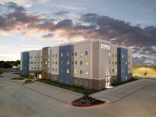 Sunrise over the Hotel Exterior