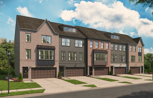 New modern garage townhomes in Bowie, MD in Prince George's County.